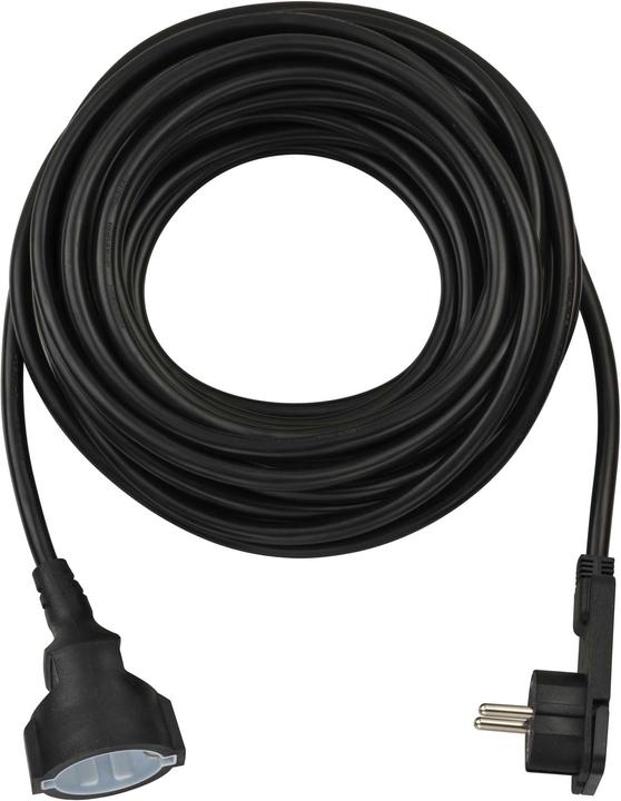 Image du produit Brennenstuhl Rallonge courte avec connecteur plat coudé 10m H05VVV-F3G1.5 noir (10 m, 2 pôles)