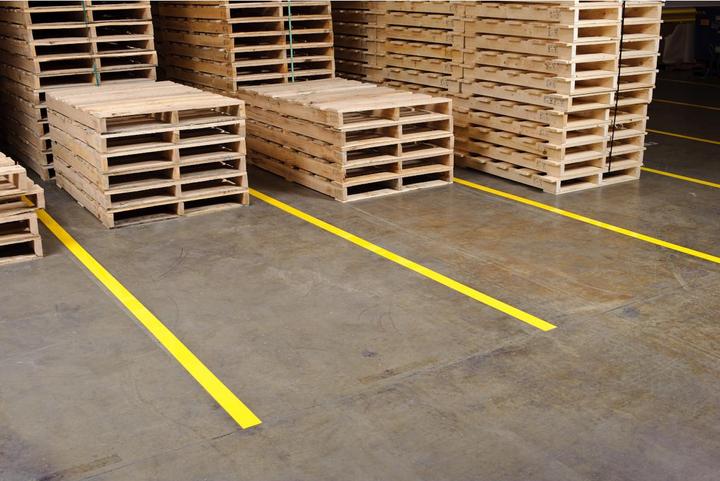 Actual product image Brady B-726, floor marking tapes, self-adhesive vinyl, yellow, 75mm x 33m