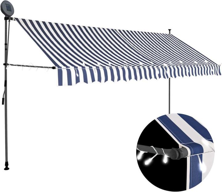 Blue and white