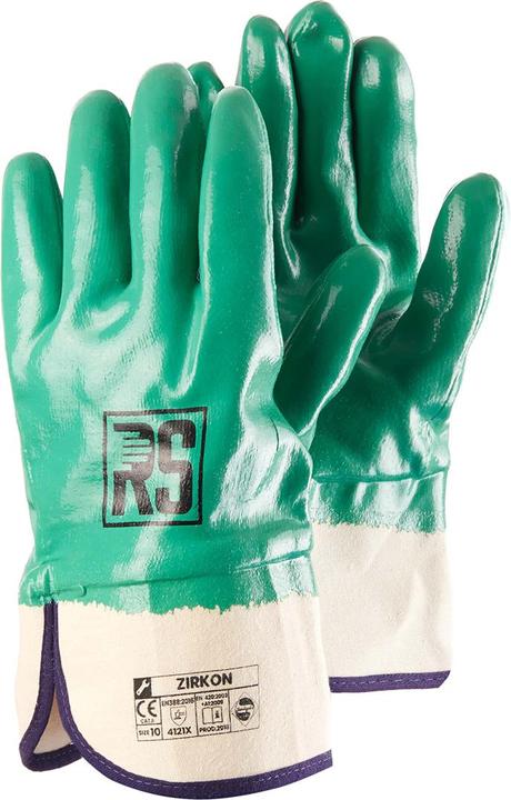 Actual product image RS ZIRKON gloves, heavy nitrile version, size 10, green (10)