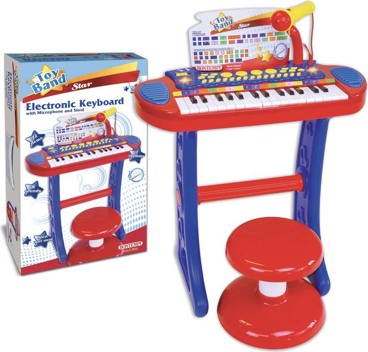 Actual product image Bontempi E-keyboard with microphone and stool