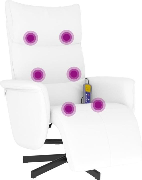 Produktbild VidaXL Massagesessel mit Fussteil Weiss Kunstleder,Farbe
