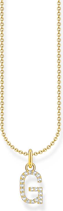 Immagine prodotto Thomas Sabo Catena placcata oro con ciondolo a forma di lettera G (Argento 925, Doratura in oro giallo 750, 38 - 45 cm)