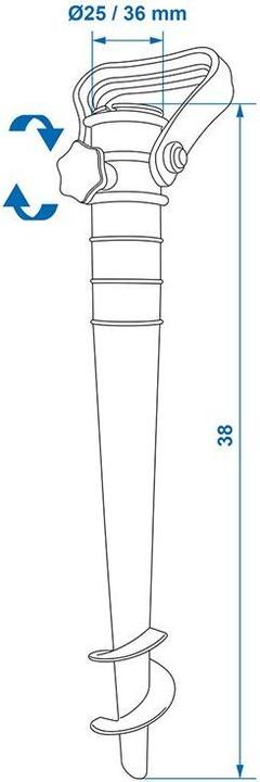 Image du produit ProPlus Parasol/épine de gazon 38cm Ø25-36mm