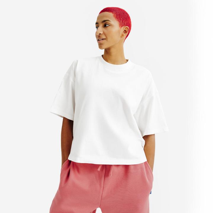 Decathlon T-Shirt Damen Crop Top - weiss