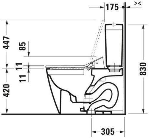 Actual product image Duravit Shower toilet seat SensoWash Slim 365x540mm white
