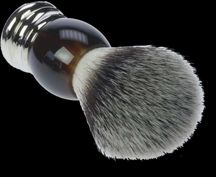Immagine prodotto Pennello da barba, capelli sintetici, manico avana con anello di base in metallo Ø 21,5 mm (Pennello da barba)