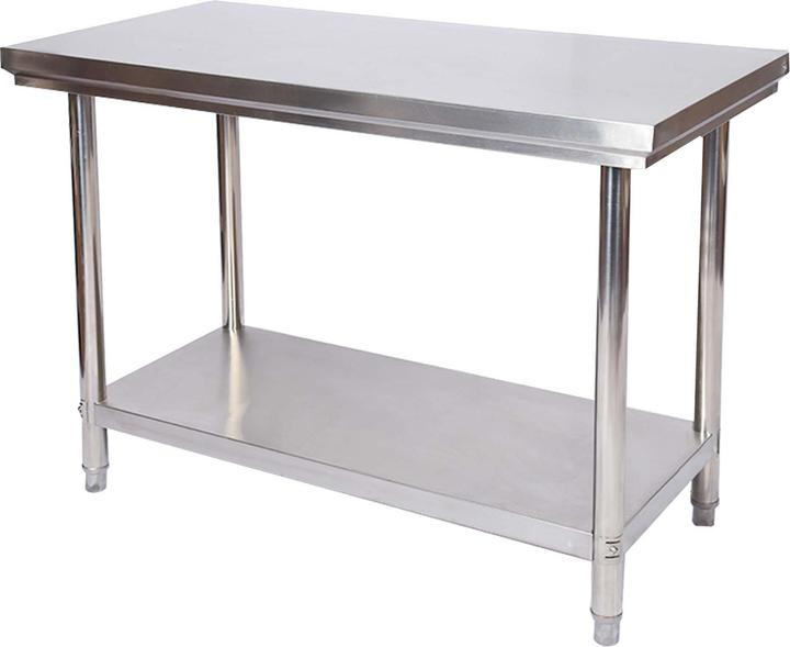 Wiltec Stainless steel work table Stainless steel table with shelf for catering 100x60x85cm