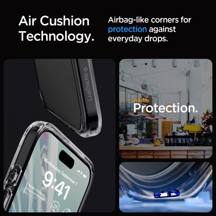 Produktbild Spigen Ultra Hybrid-Hülle für iPhone 15 Pro – transparentes Grau (Apple iPhone 15 Pro)