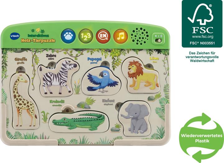 Produktbild VTech Interaktives Tierpuzzle (6 Teile)