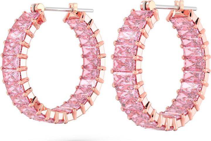 Image du produit Swarovski Matrix Créoles Baguette taille rose or rose (Métal Swarovski)