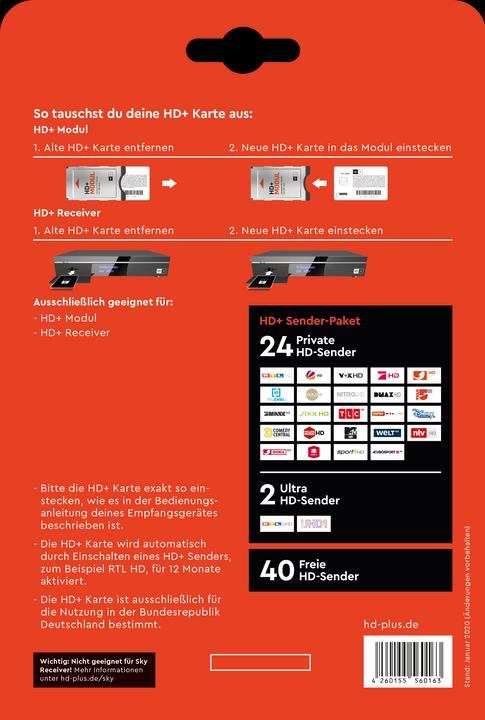 Actual product image HD+ Smart card, version HD05, 12 months (Nagravision, Smart card)