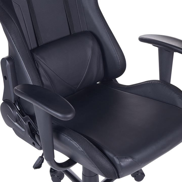 Immagine prodotto Beliani Sedia da ufficio in similpelle nera con illuminazione a LED GLEAM