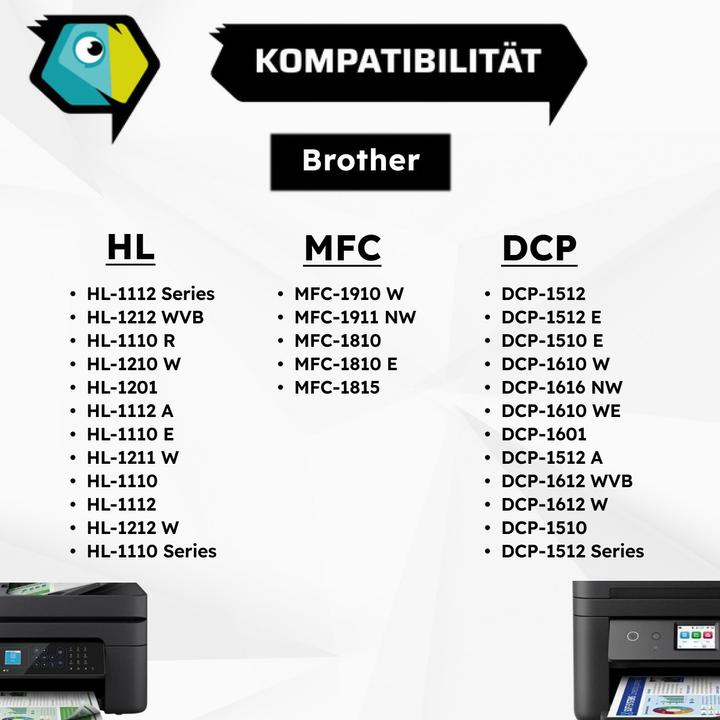 Image du produit Inkadoo Toner Compatible pour Brother TN-1050 XL HL-1110 1112 1212 DCP-1512 (CF)