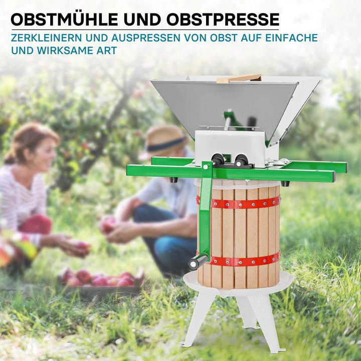 Produktbild Wiltec Set 18L Obstpresse Presstuch Obstmühle 7L Weinpresse Saftpresse