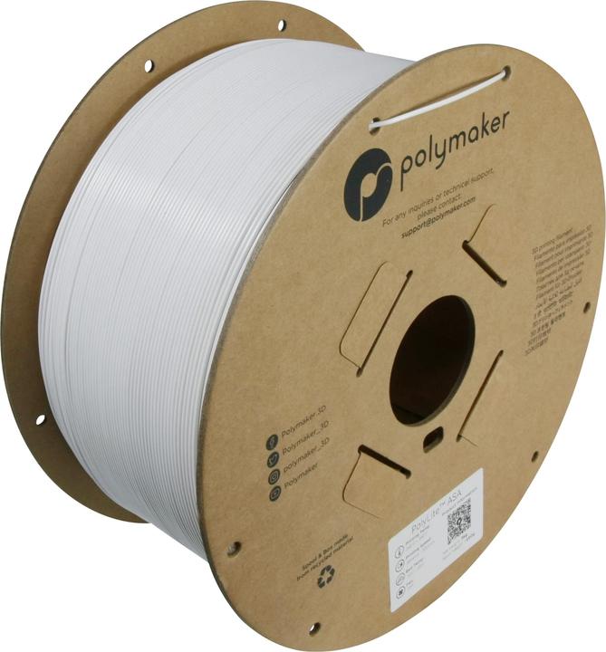 Image du produit Polymaker PolyLite ASA Blanc 1.75mm 3kg (ASA, 1.75 mm, 3000 g, Blanc)