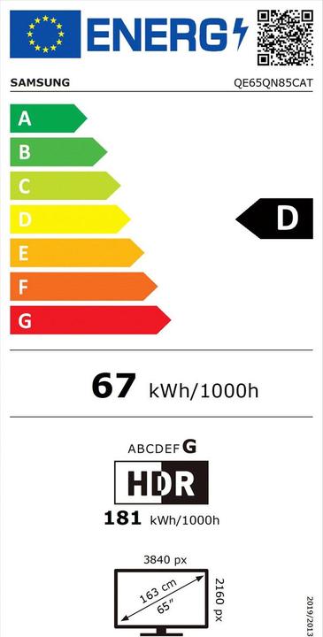 Energie-Label Samsung QE65QN85C (65", QN85C, NeoQLED, 4K, 2023)