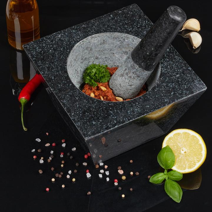Image du produit Relaxdays Mortier et pilon, forme carrée