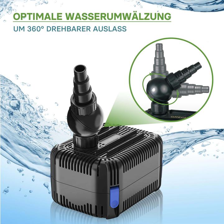 Image du produit SunSun CDF-8000 Pompe d’étang 24V DC 8000 l/h 65 W avec Protection anti-blocage Anti-manque d’eau