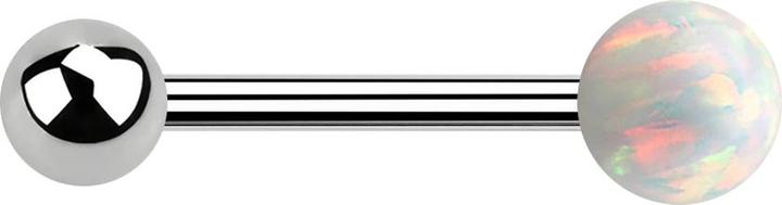 Image du produit Star Piercing Barbell Innengewinde silber mit Kugel und Kugel Opal weiss (sans laiton, Acier chirurgical 316L)