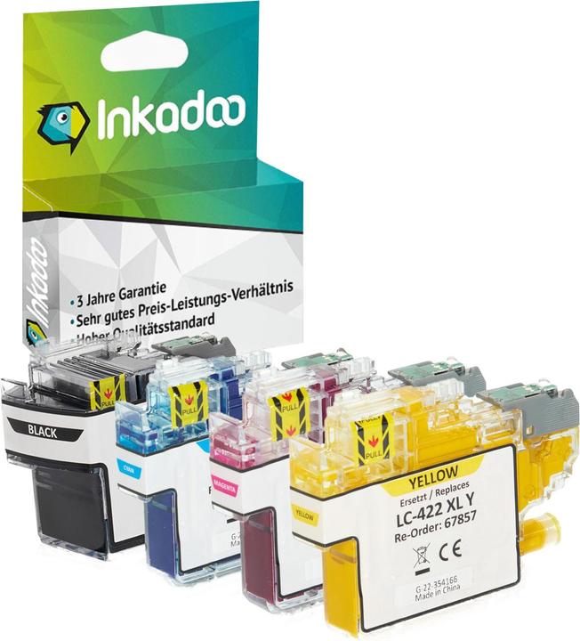 Image du produit Inkadoo Encre compatible pour Brother LC-422XL (M, C, Y, CF)