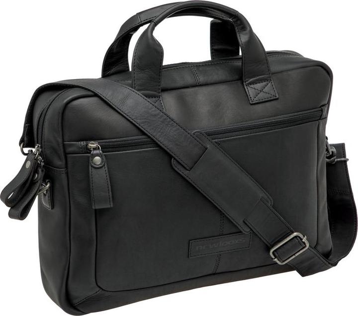 Produktbild New Looxs Laptop -Tasche Neue Looxs Luko 7,5 l - 42 x 6 x 30 cm - hergestellt aus Luxusleder - Schwarz (7.50 l, Gepäckträgertasche)