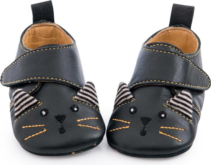 Produktbild Moulin Roty Lederschühchen schwarze Katze 18/24 Monate, Les Moustaches (18, 19, 20, 21, 22, 23, 24)