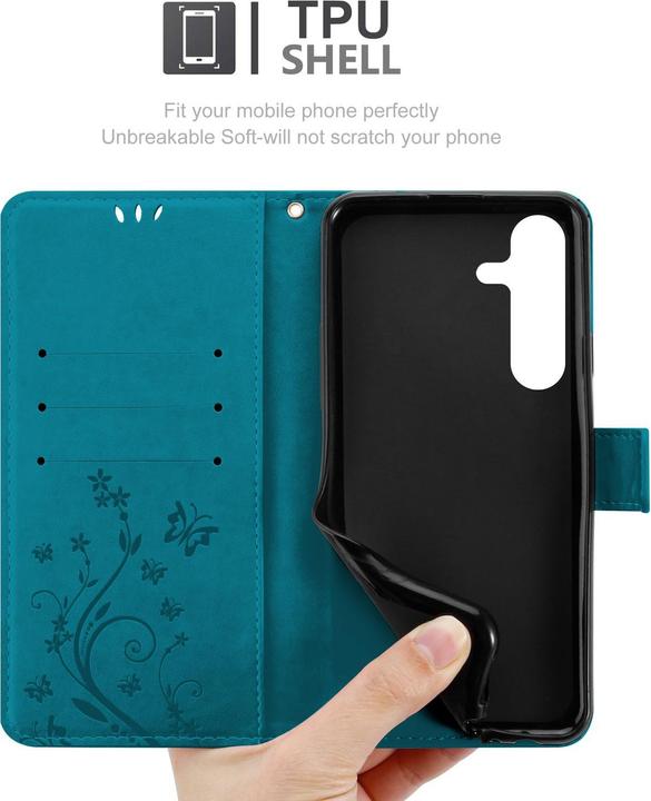 Actual product image Cadorabo Case for Samsung Galaxy S25 Flower Book (Samsung Galaxy S25)