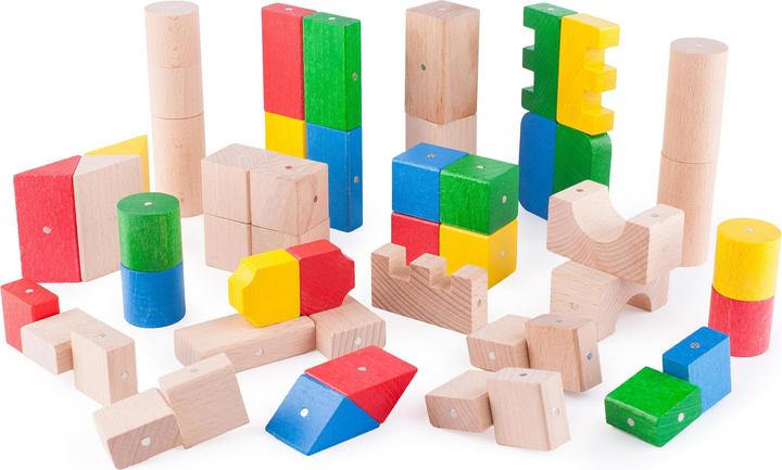 Actual product image Kooglo Magnetic Wooden Blocks Basic Colour