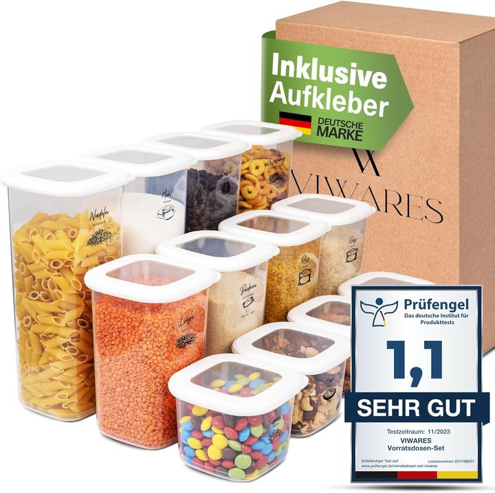 Immagine prodotto Viwares Set di 12 barattoli per la conservazione (0.55 l)