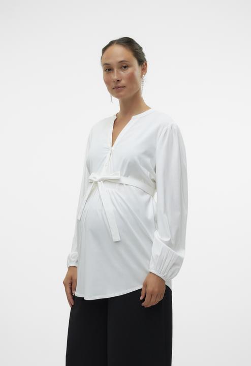Immagine prodotto Mamalicious Vestibilità regolare Collo alla mandarina Polsini elasticizzati Maniche a palloncino Top Camicetta (XXL)