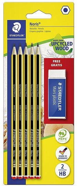 Actual product image Staedtler Pencil + eraser blister card (HB, 5 x)