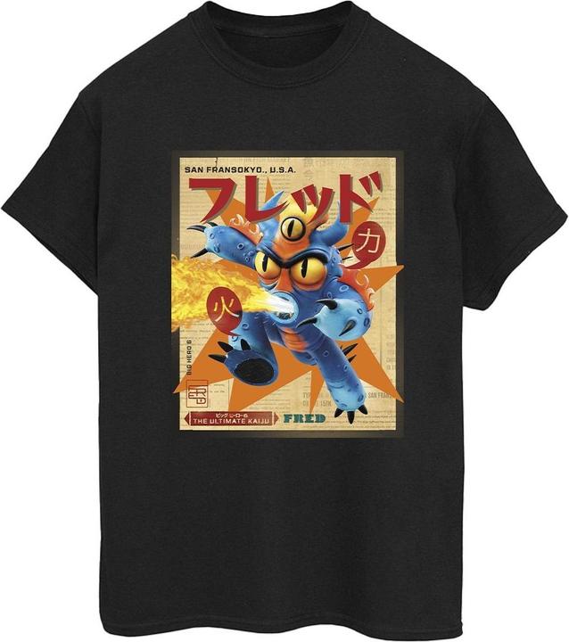 Immagine prodotto Disney Big Hero 6 Baymax Fred Newspaper Maglietta Ampia Donna (M)