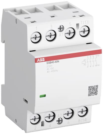 Image du produit ABB ESB40-22N-06 ESB Contacteur de puissance / 230 V ac/dc Bobine, 2 -pôles 2 NO + 2 NF / 40 A, Si