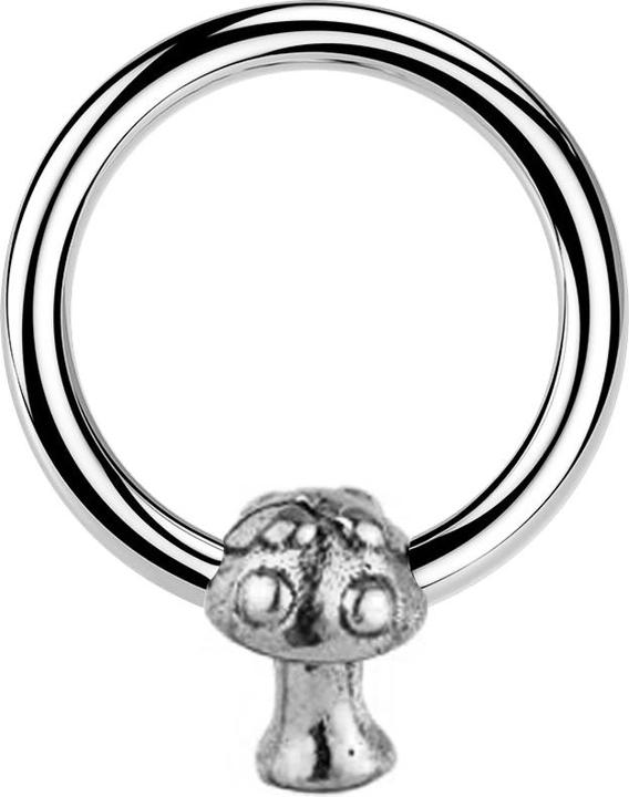 Produktbild Star Piercing Closure Ring silber Pilz silber (Messing, Chirurgenstahl 316L)