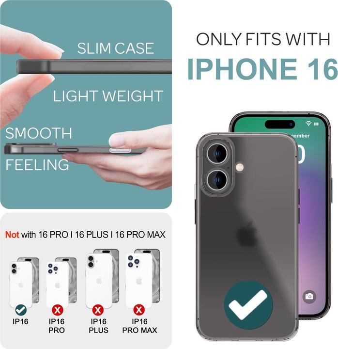 Image du produit Nalia Étui rigide mat extrêmement fin de 0,3 mm d'épaisseur (Apple iPhone 16)