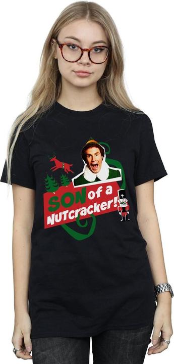 Actual product image Elf Womens/Ladies Son Of A Nutcracker Cotton Boyfriend T-Shirt (S)