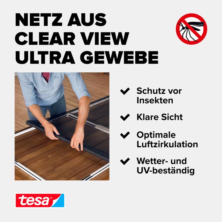Produktbild tesa FALT Insektenschutz für Türen, grössenverstellbarer Alu-Rahmen, faltbar (220 x 100 cm)