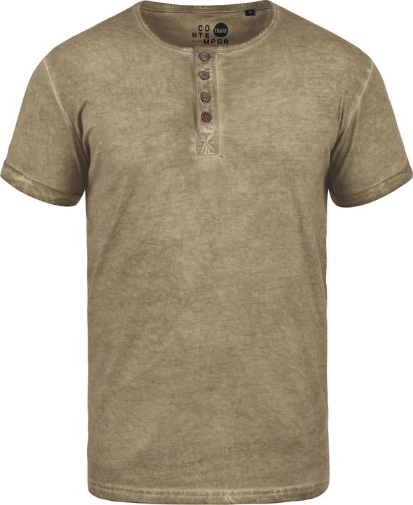 Immagine prodotto Solid Tihn T-Shirt A Maniche Corte Maglietta Da Uomo Con Collo Grandad In Cotone 100% (3XL)