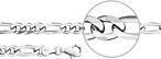 Actual product image Der Kettenmacher Figaro necklace silver diamond (Sterling silver 925, 55 cm)