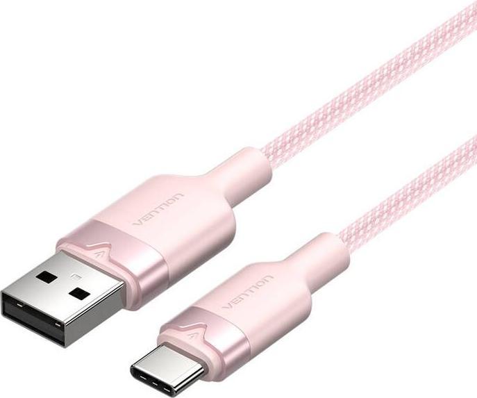 Productafbeelding Vention USB 2.0 A to USB-C 3A CTNPF 1M cable (pink) (1 m)