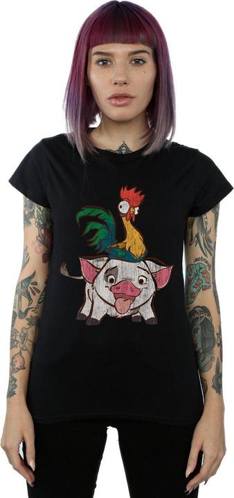 Actual product image Disney Womens/Ladies Moana Hei Hei And Pua Cotton T-Shirt (S)