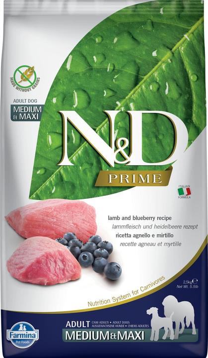 Produktbild Farmina Trockenfutter Adult Medium/Maxi Lamm & Heidelbeere 2.5 kg (Adult, 4 Stk., 2500 g)