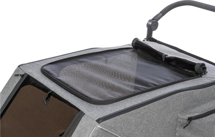 Actual product image Trixie Bicycle trailer L, 80×103×98/147 cm, grey/sage (Dog, Reflectors, Can be opened completely)