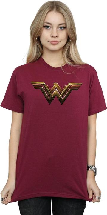 Actual product image Wonder Woman Womens/Ladies Logo Cotton Boyfriend T-Shirt (XXL)