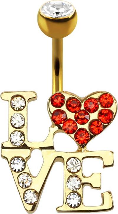 Produktbild Star Piercing Banane 14k vergoldet LOVE (ohne Messing, Chirurgenstahl 316L)