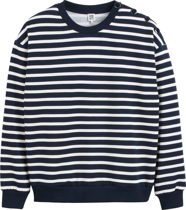 La Redoute Collections Gestreiftes Sweatshirt mit geknöpfter Schulter