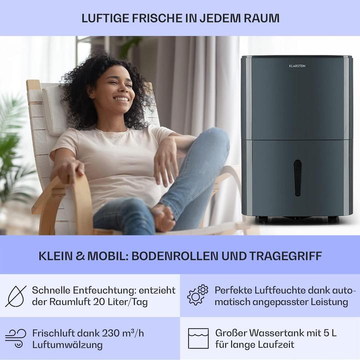 Actual product image Klarstein Luftentfeuchter & Luftreiniger (50 m²)