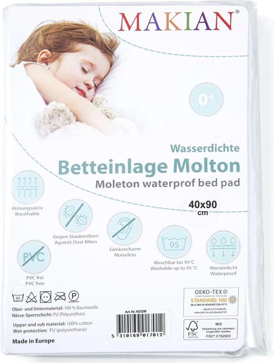Makian Draps de lit Drap de lit / surmatelas imperméable pour (40 x 90 cm)