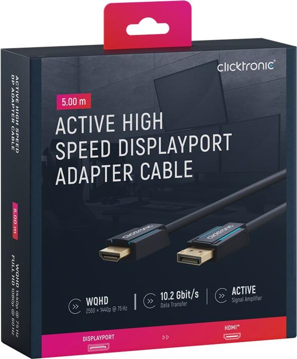 Produktbild clicktronic DisplayPort — HDMI (Typ A) (5 m, DisplayPort, HDMI)